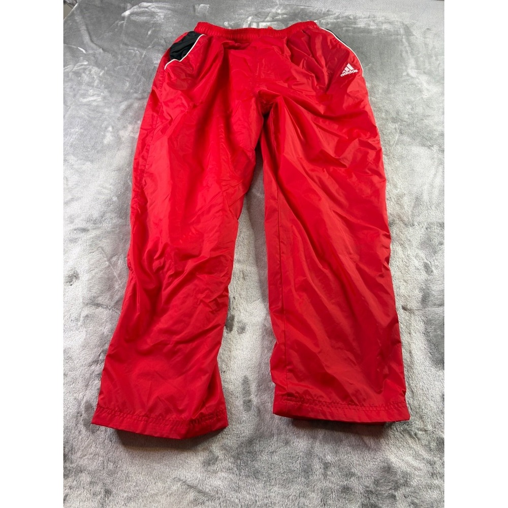 adidas Pants 1990s Mens XL Red Colorblock Elastic Waist Drawstring